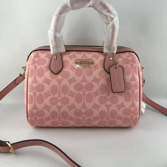NWT Pink Coach Rowan Satchel Bag - Picture 2 of 7